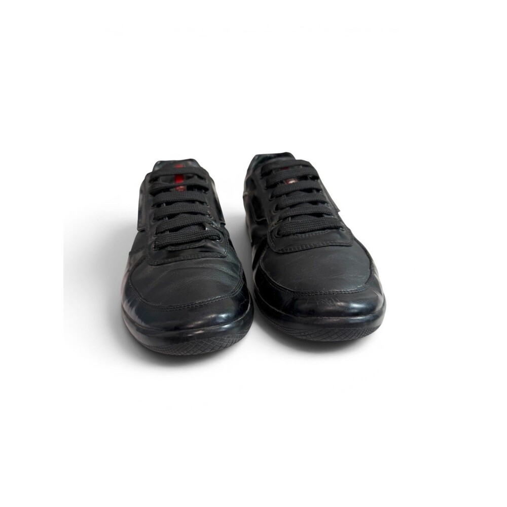 Prada Men’s Black Leather Low Top Sneakers Size UK 6, US 7 (Fits US Size 8) - Picture 4 of 9